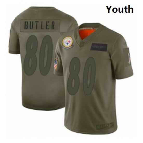 Youth Pittsburgh Steelers 80 Jack Butler Limited Camo 2019 Salute to Service Football Jersey